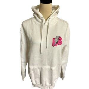 Lane Seven L/7 Womens White Hoodie Pullover Cotton Blend Sweatshirt Size M